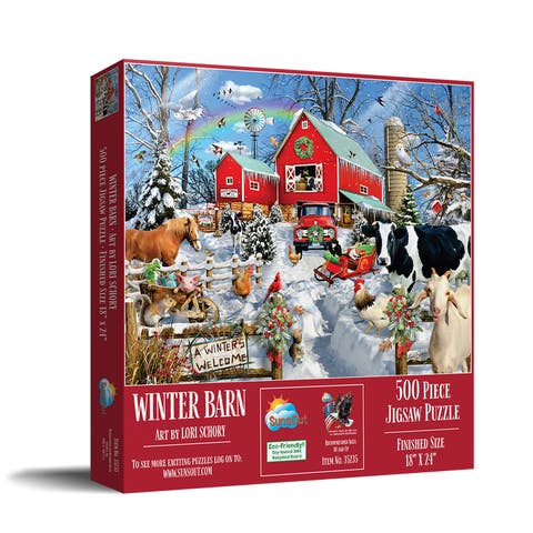 Winter Barn 500 piece Jigsaw Puzzle for Adults