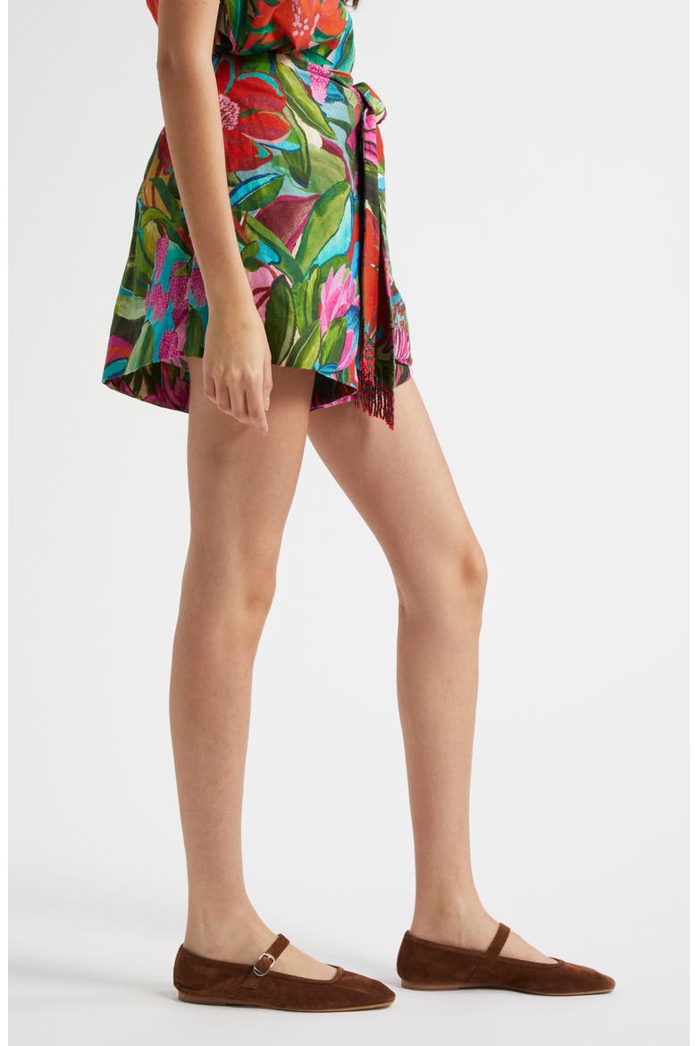 Jardin De Reve Linen Blend Shorts, Alternate, color, JARDIN DE REVE MULTI