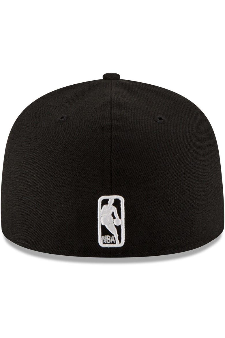 Men's New Era Black LA Clippers Black & White Logo 59FIFTY Fitted Hat, Alternate, color, BLACK