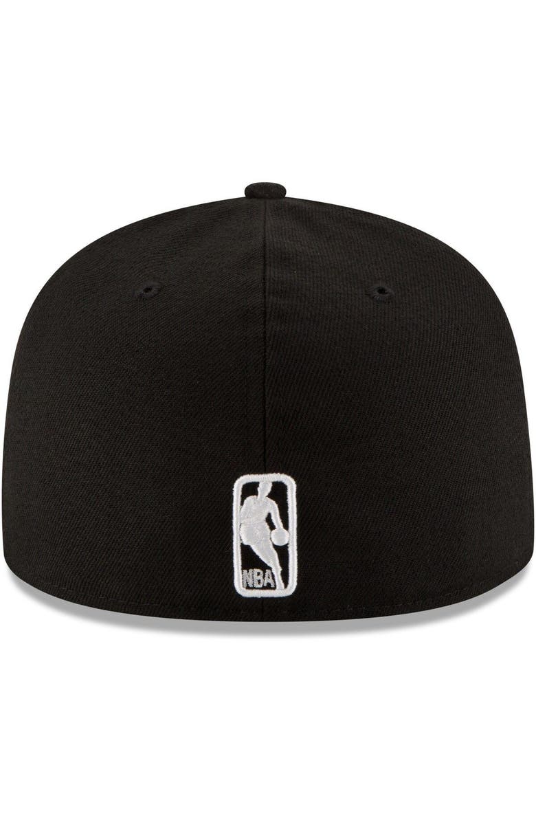 New Era Men's New Era Black LA Clippers Black & White Logo 59FIFTY Fitted Hat, Alternate, color, 