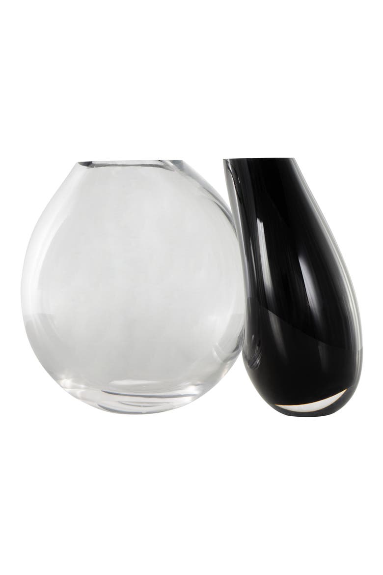 Two-Tone Recycled Glass Vase, Alternate, color, BLACK