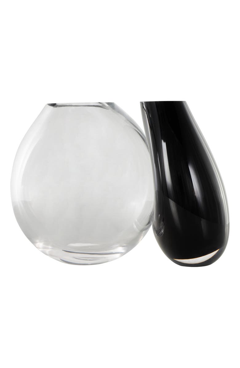 VIVIAN LUNE HOME Two-Tone Recycled Glass Vase, Alternate, color, Black