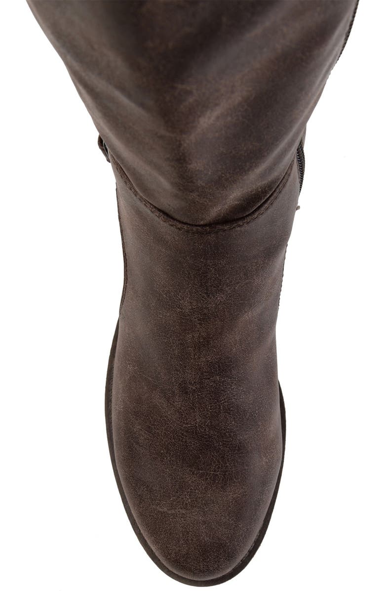 Journee Collection Carly Lace Back Tall Boot, Alternate, color, Brown