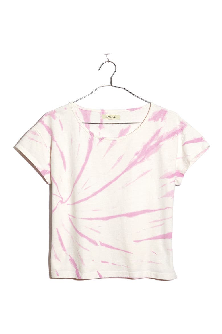Cap Sleeve Tie Dye Boxy Organic Cotton T-Shirt, Main, color, LAVENDER MIST
