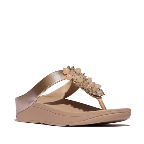 Fino Bauble-bead toe-post sandals