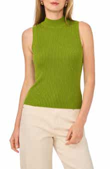 Ribbed Mock Neck Sweater Tank