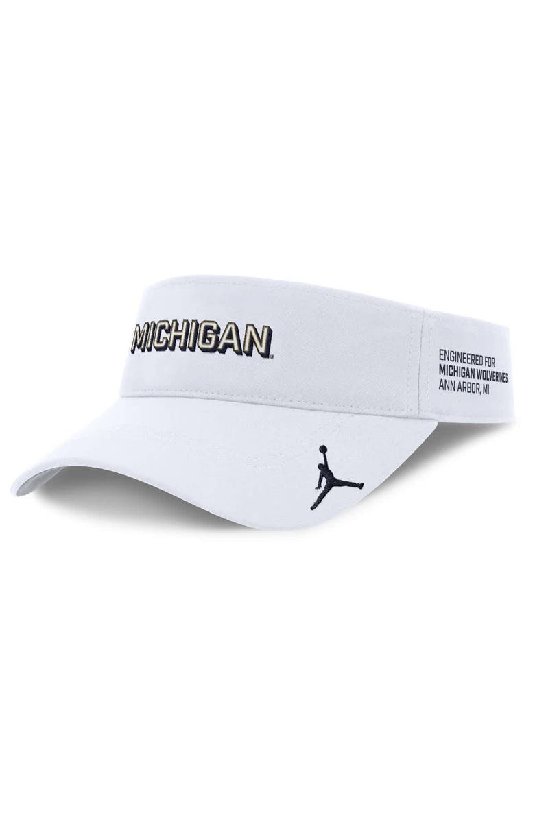 Jordan Brand Men's Jordan Brand White Michigan Wolverines 2025 On-Field Gameday Performance Ace Adjustable Visor, Main, color, White