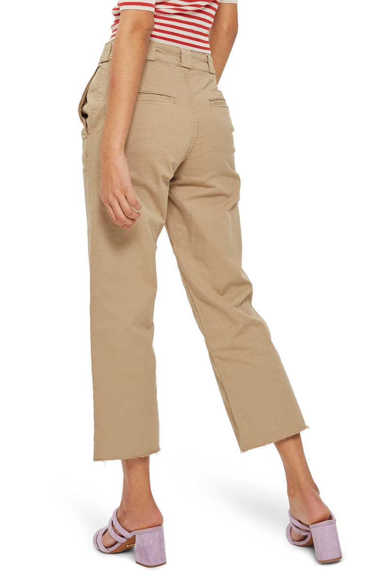 Topshop Raw Hem Straight Leg Chinos, Alternate, color,