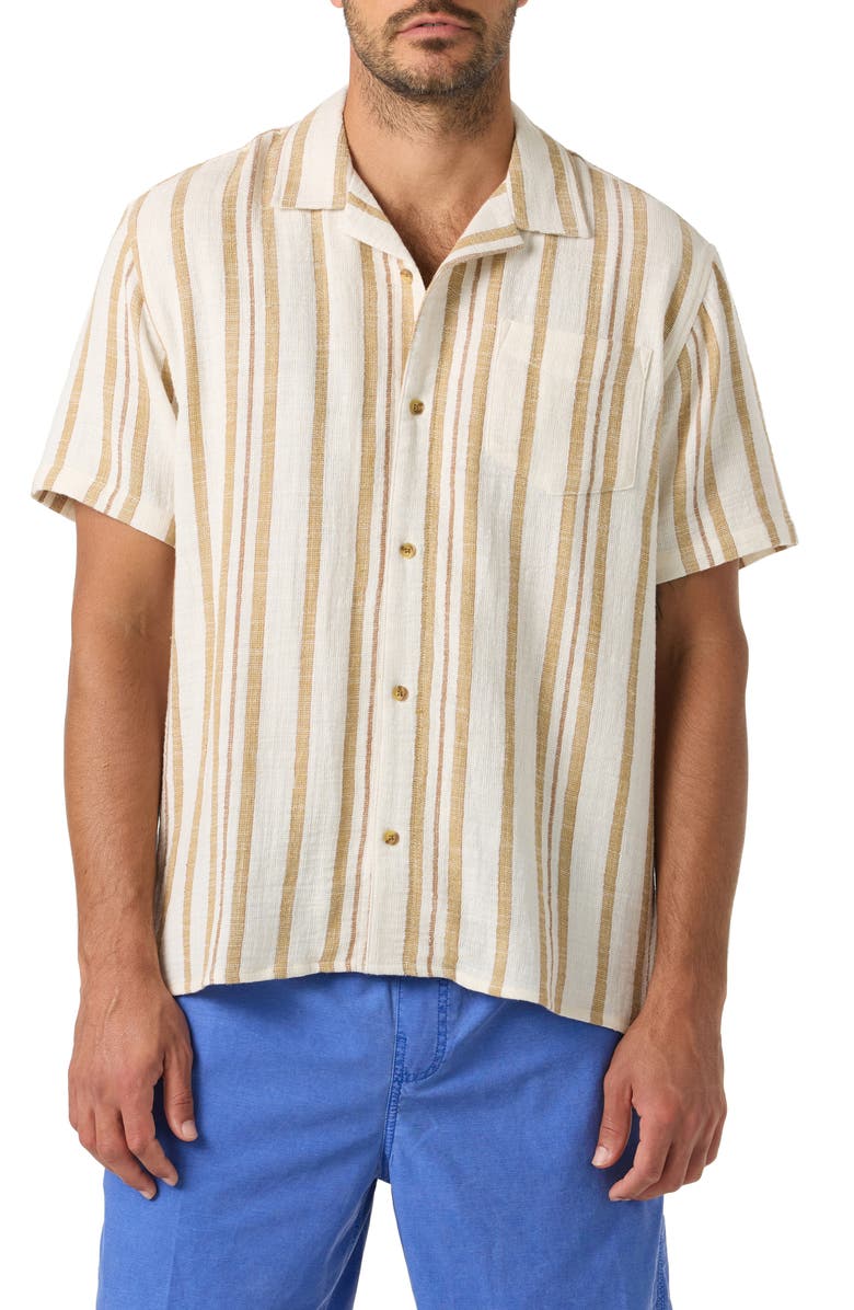 O'Neill OG Stripe Camp Shirt, Main, color, Tofu