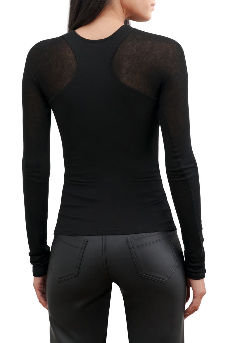 Yada Contrast Knit Top, Alternate, color, BLACK