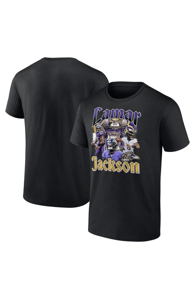 FANATICS Men's Fanatics Lamar Jackson Black Baltimore Ravens Notorious Player Graphic T-Shirt, Main, color, Black