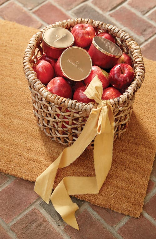 Thymes Simmered Cider Candle Tin In Red