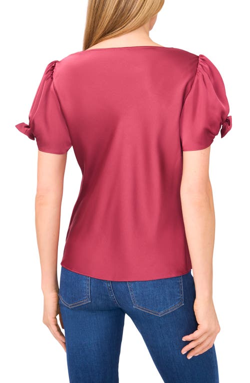 Cece Bow Sleeve Cowl Neck Satin Charmeuse Top In Pink