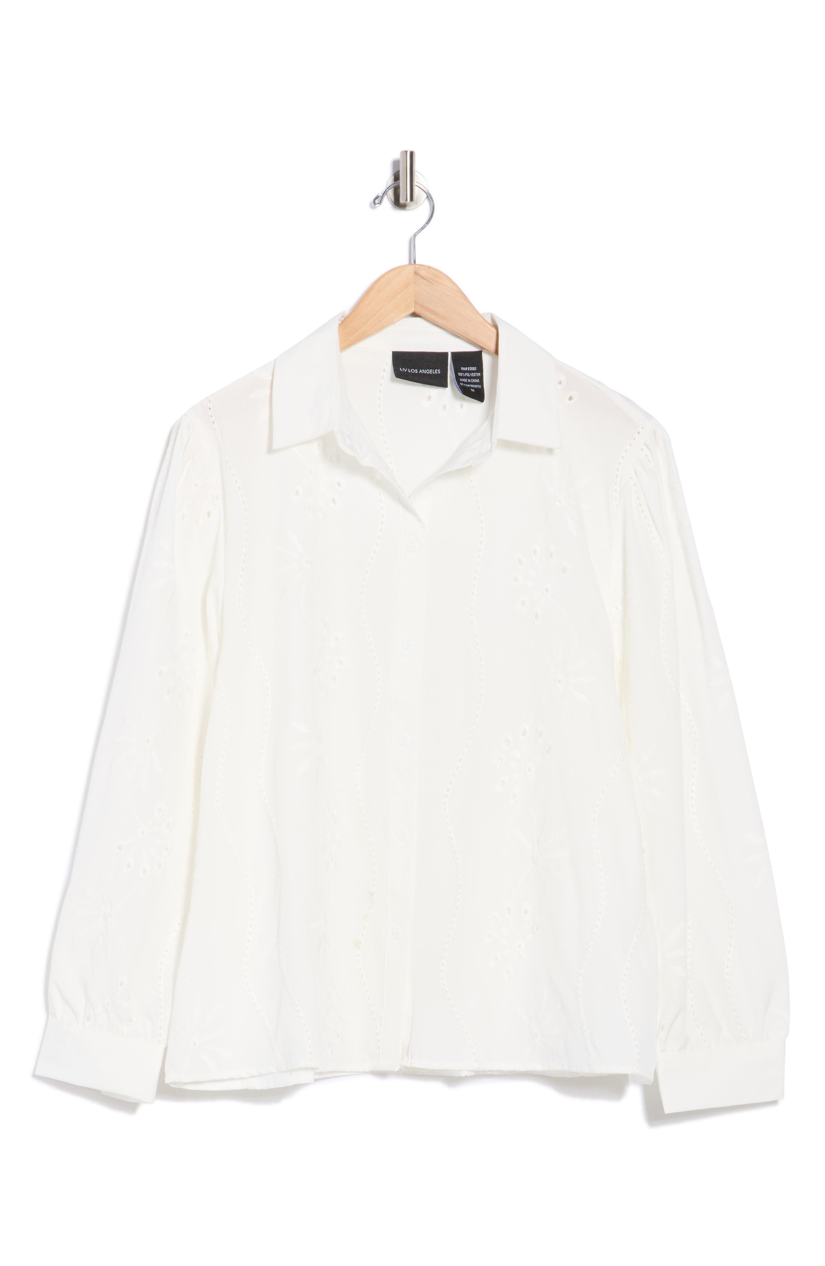 Forgotten Grace Eyelet Button-Up Shirt