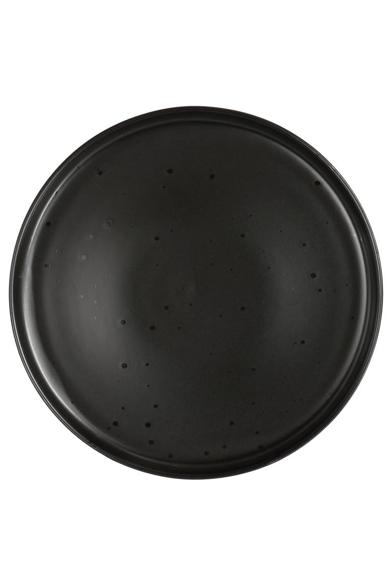 Landon 4 Piece 8.4in Round Stoneware Salad Plate Set, Alternate, color, Black