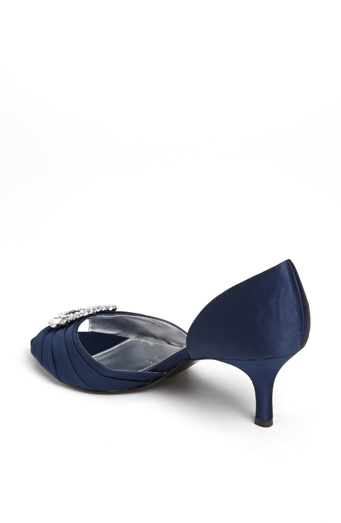 'Crystah' Embellished Satin Pump, Alternate, color, NEW NAVY