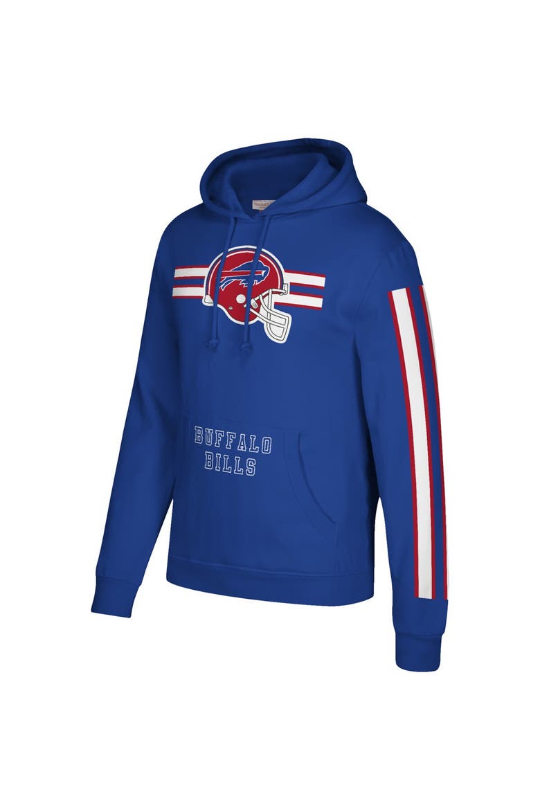 Men's Mitchell & Ness Royal Buffalo Bills Three Stripe Pullover Hoodie, Alternate, color, Royal