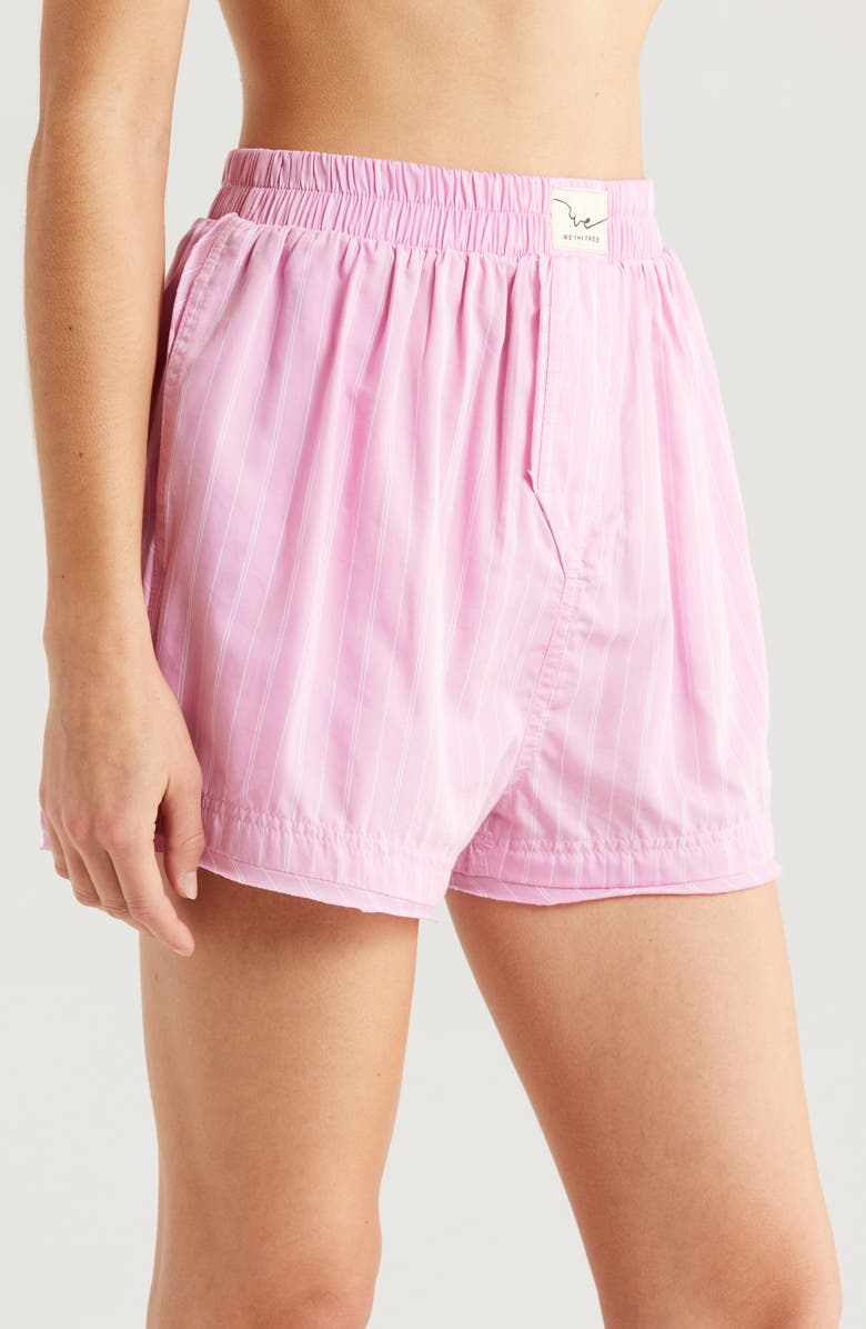 Free People Day to Day Boxer Shorts, Alternate, color, Pink Combo