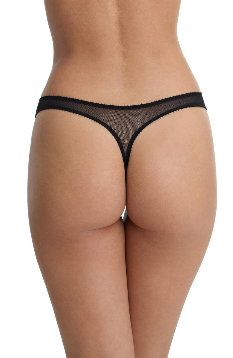 Skarlett Blue Jolie Sheer Lace Thong, Alternate, color, Black