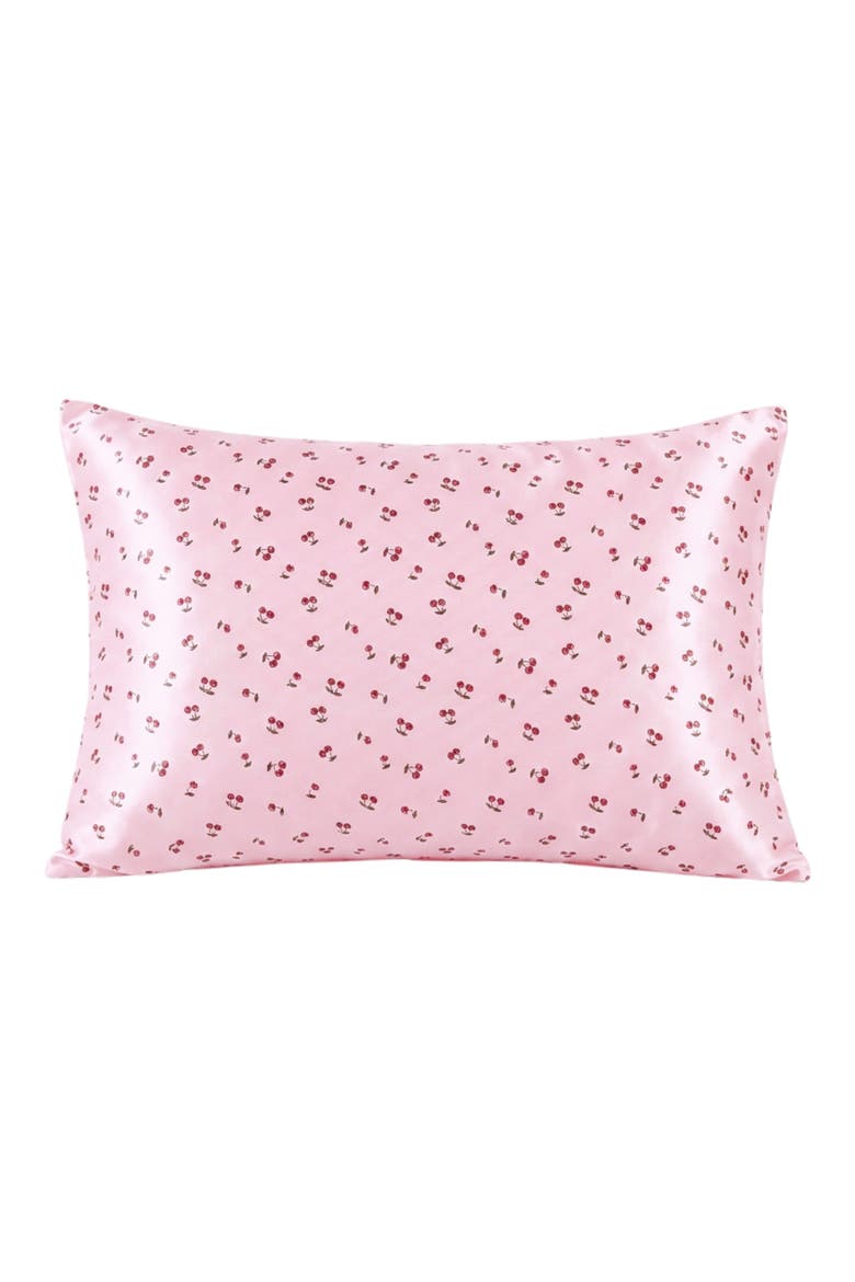 Cherry Satin Pillowcase, Main, color, PRINTED