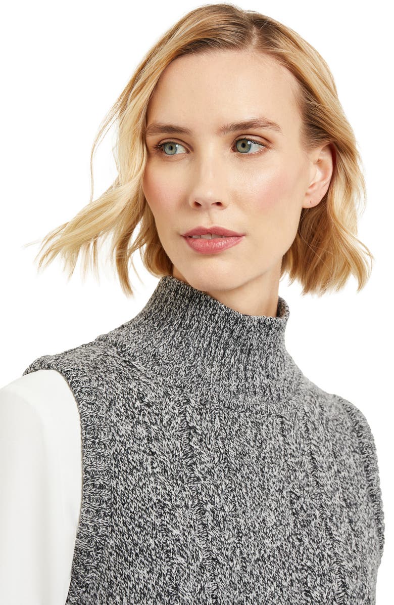 Misook Cable Knit Sleeveless Top, Alternate, color, 