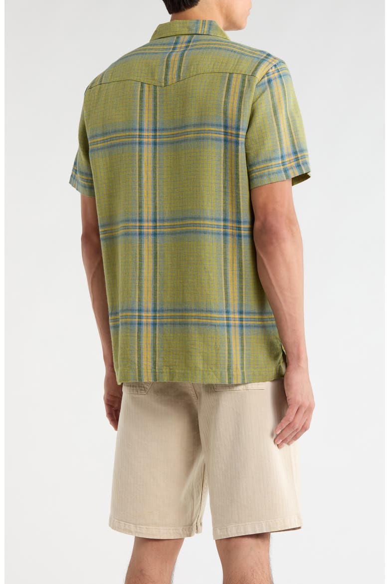 Whippersnapper Short Sleeve Snap-Up Shirt, Alternate, color, MOSS GRID PLAID