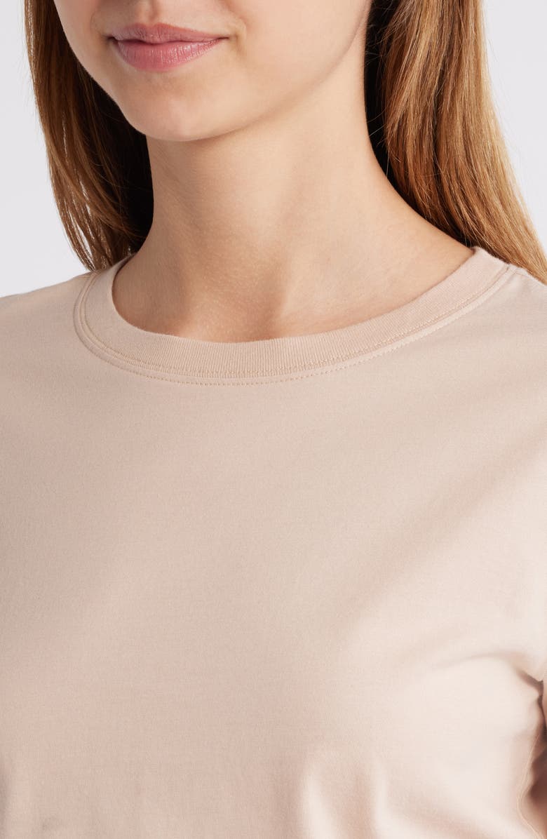 FRAME Cotton Crewneck Top, Alternate, color, Almond Pink