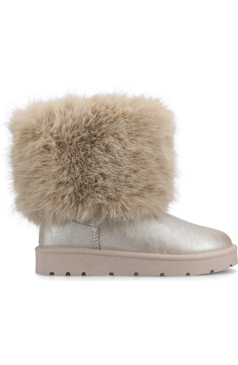 Journee Collection Shanay Faux Fur Boot, Alternate, color, Champagne