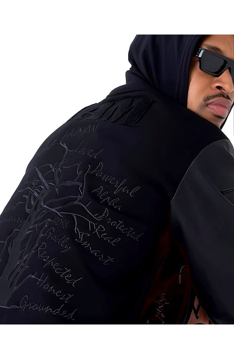 Dai Moda Men's Affirmation Letterman Jacket, Alternate, color,