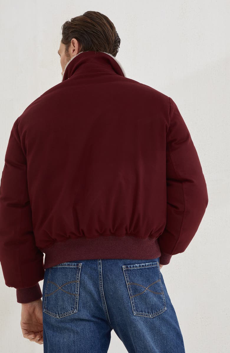 Brunello Cucinelli Flannel down jacket, Alternate, color, Amaranth