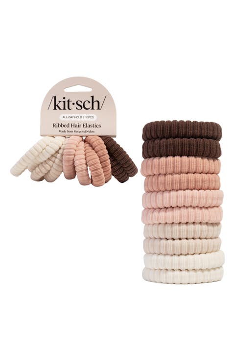 10-Pack Rib Hair Elastics