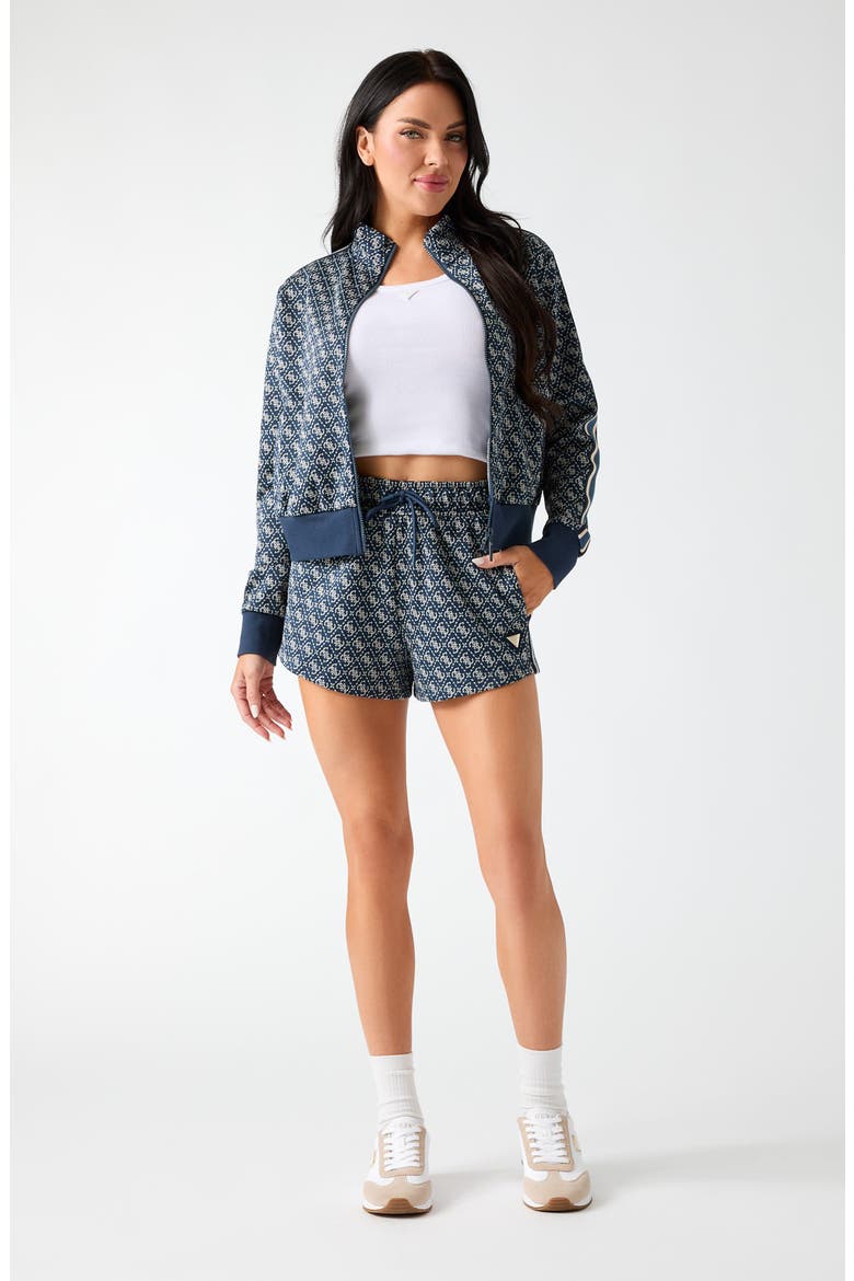 4G Logo Jacquard Drawstring Shorts, Alternate, color, OPEN BLUE