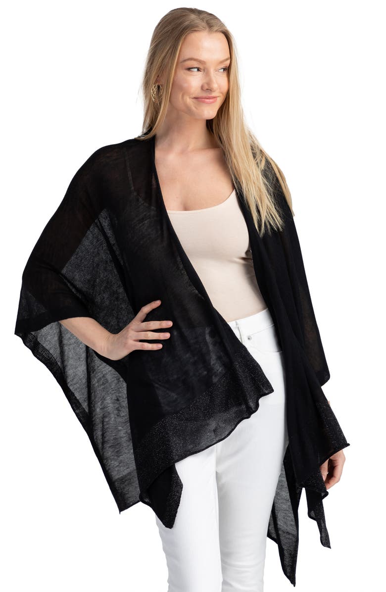SAACHI Luxe Open Front Duster, Alternate, color, Black