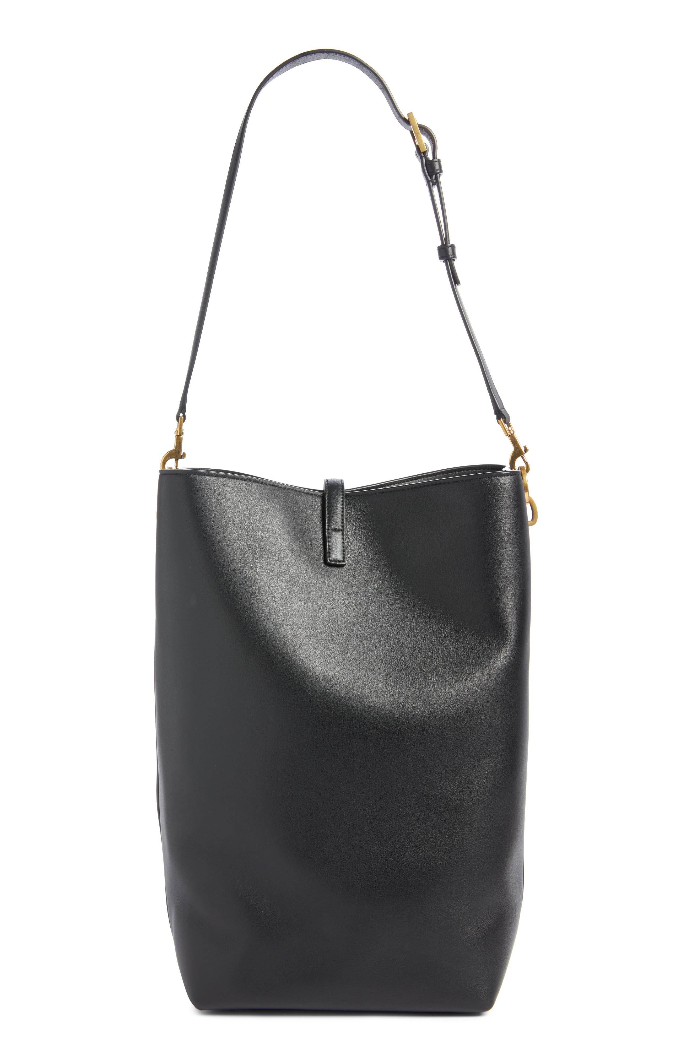 Saint Laurent Le 37 Long Leather Bucket Bag, Alternate, color, 