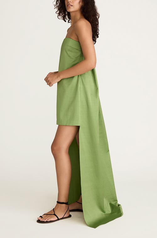 REBECCA TAYLOR REBECCA TAYLOR SLUB SATEEN MINI DRESS WITH TRAIN