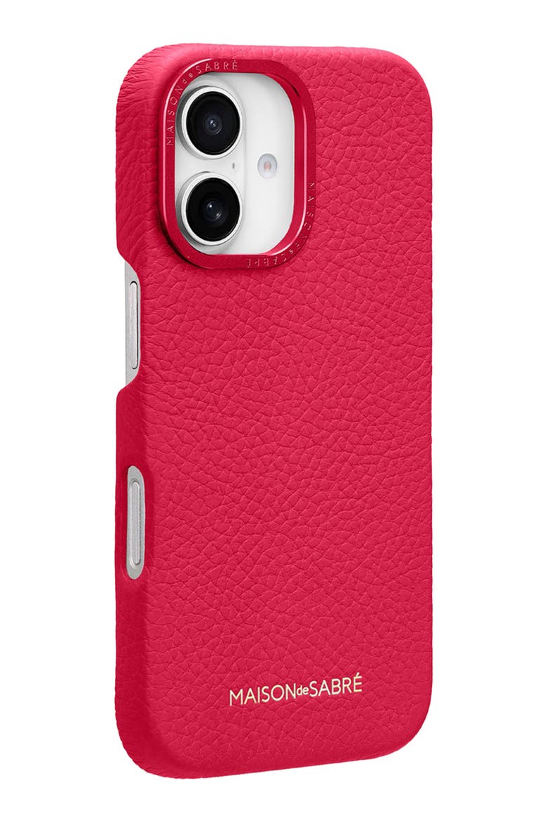 Leather Phone Case iPhone 16, Alternate, color, Shibuya Fuchsia