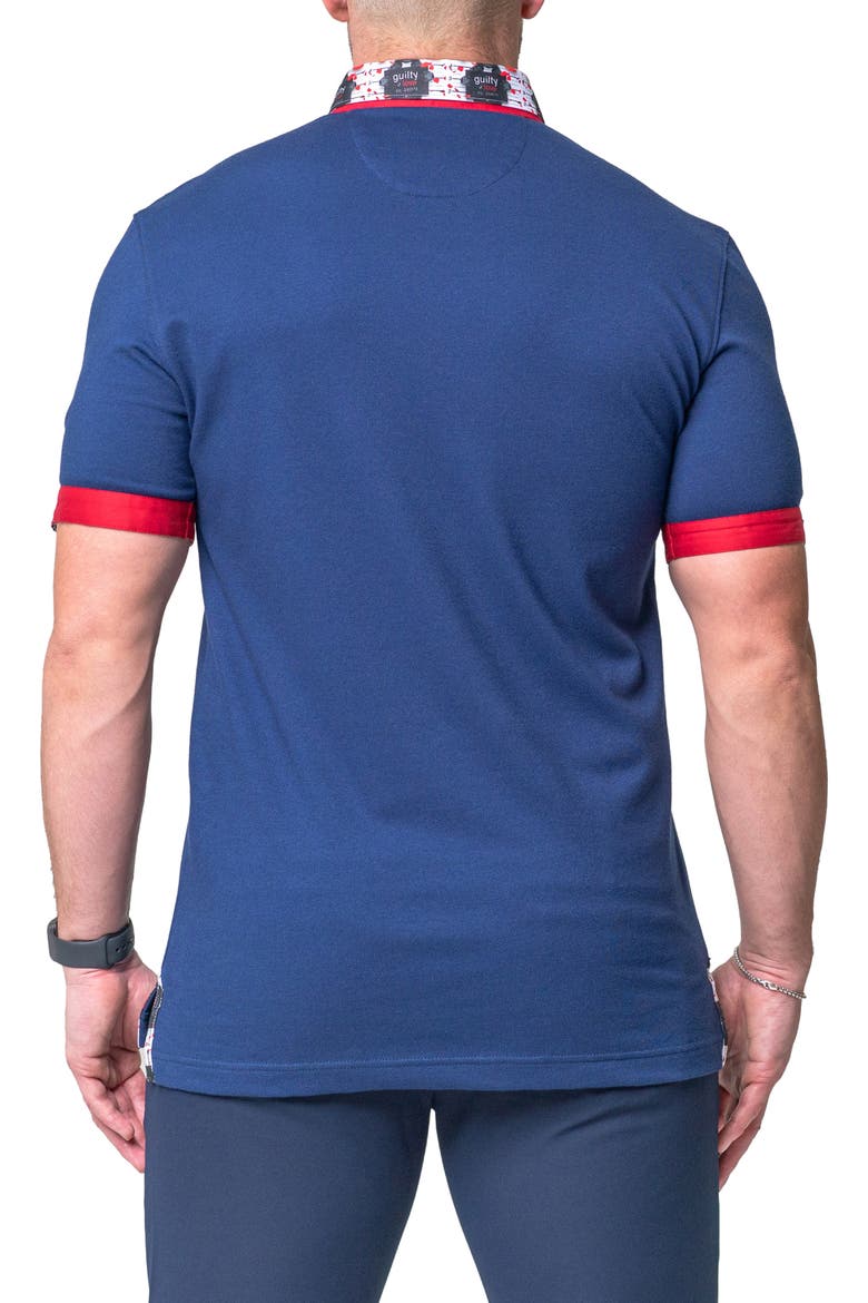 Mozartsolidguilty Blue Piqué Button-Down Polo, Alternate, color, BLUE