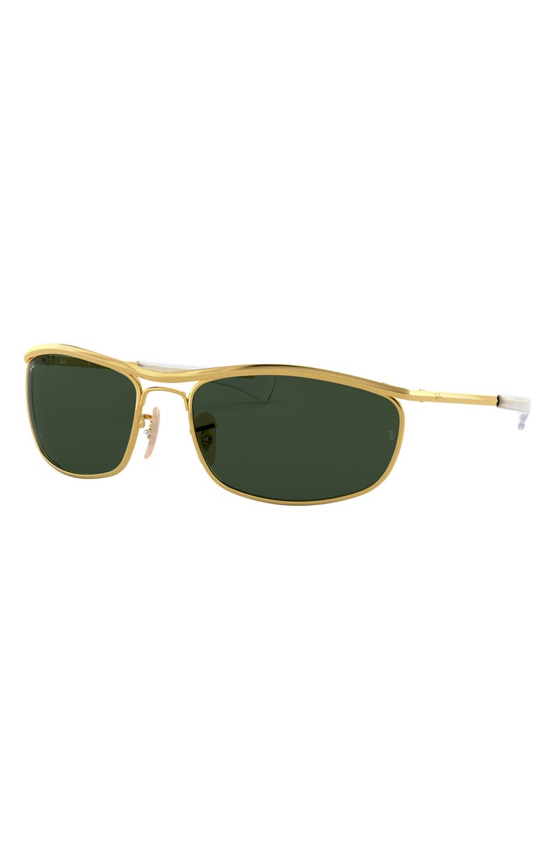 Ray-Ban 62mm Oversize Rectangular Sunglasses, Alternate, color, Gold