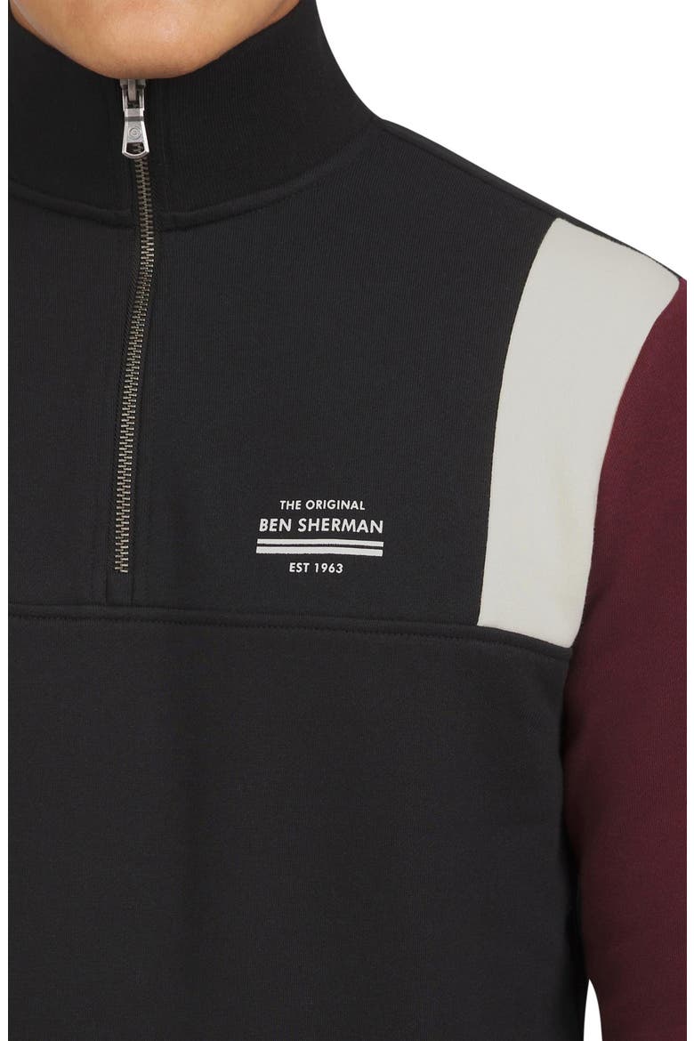 Overhead Colorblock Quarter Zip, Alternate, color, BLACK