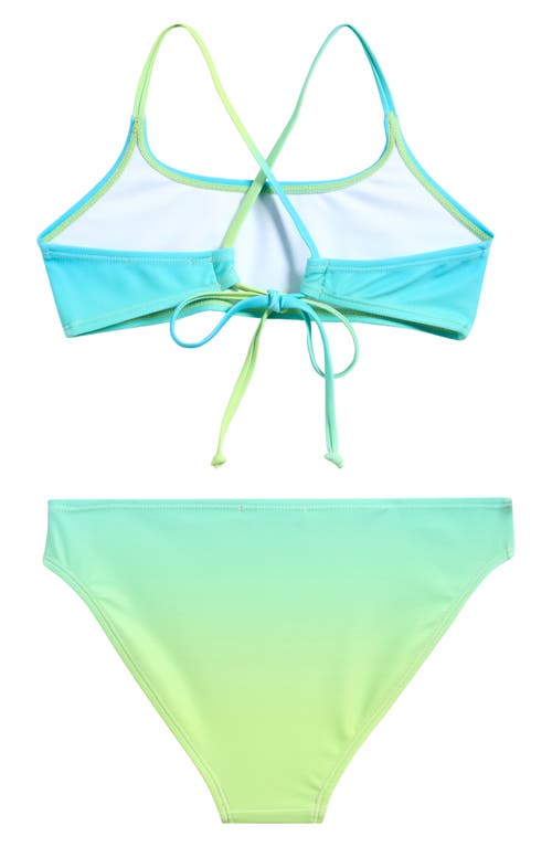 Shop Ava & Yelly Kids' Gradient Two-piece Swimsuit In Blue