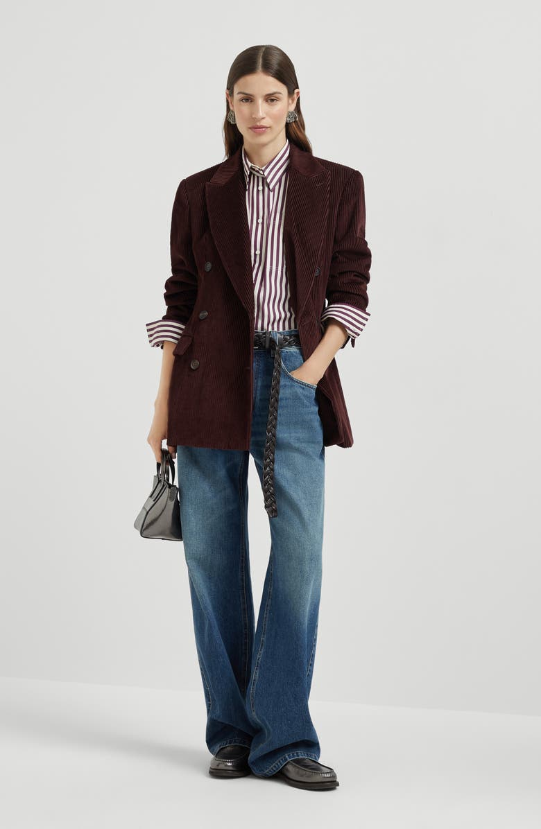Brunello Cucinelli Corduroy blazer, Alternate, color, Burgundy