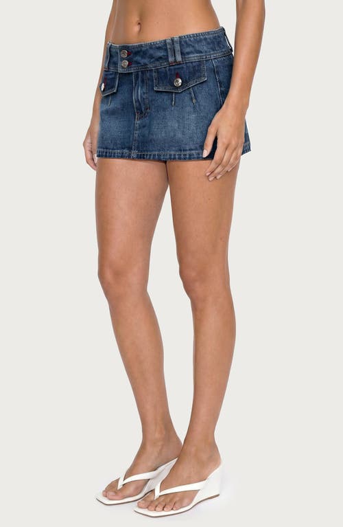 Edikted Rae Denim Miniskort In Blue