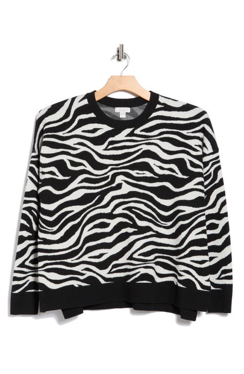 Nordstrom Rack Crewneck Jacquard Sweater In Black