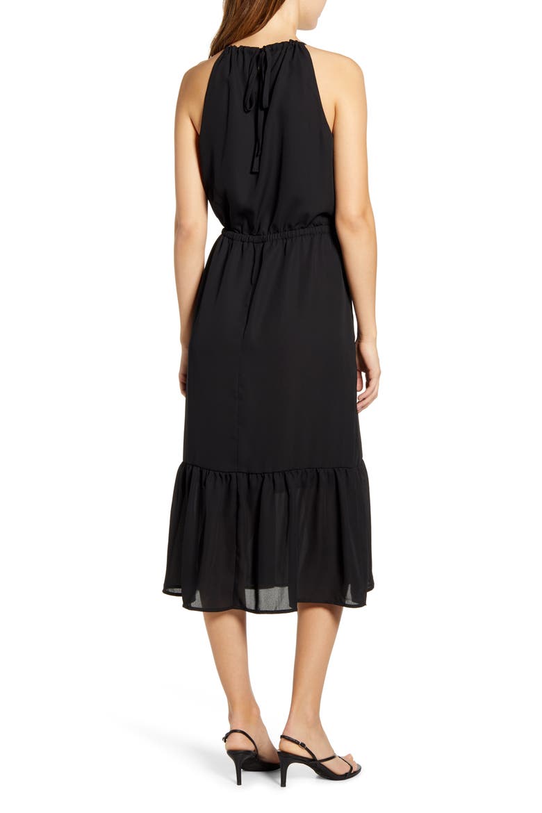 Gibson x International Women's Day Living in Yellow Halter Midi Dress, Alternate, color, BLACK