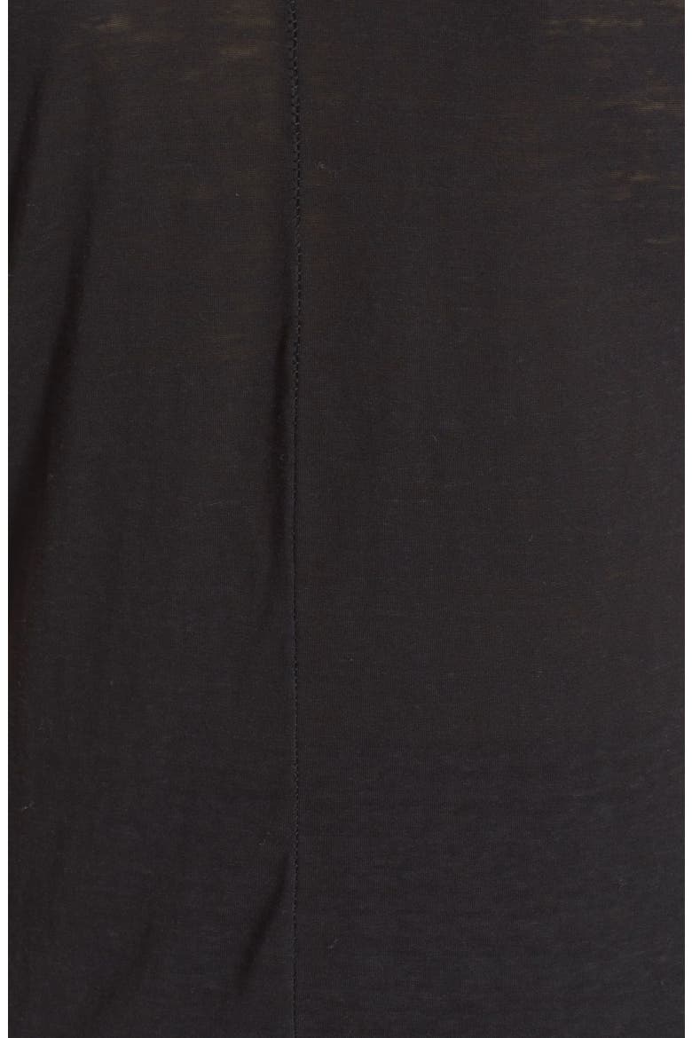 'Pearls' Raw Edge V-Neck Tee, Alternate, color, BLACK
