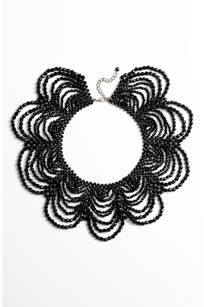 Tasha Beaded Collar Necklace, Main, color, BLACK