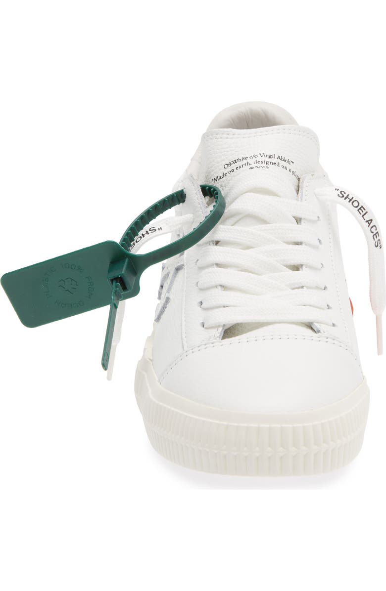 Off-White Low Vulcanized Leather Sneaker, Alternate, color, White White