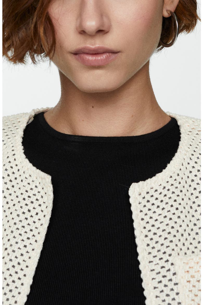 Openwork Cardigan, Alternate, color, LIGHT BEIGE