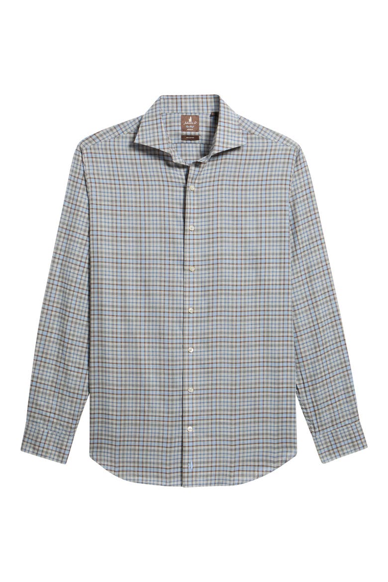 Redwood Plaid Long Sleeve Button-Up Shirt, Alternate, color, KONA
