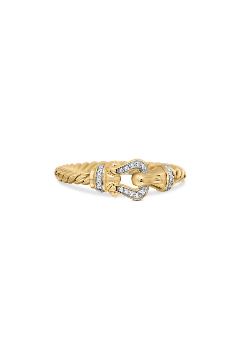 Petite Buckle Ring with Diamonds, Alternate, color, DIAMOND/ YELLOW GOLD